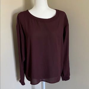 EXPRESS Sheer Button-sleeve Blouse